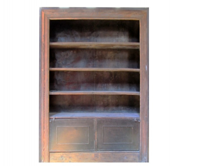 C – Antique Wooden Shelf With Metal Doors. X3283