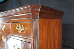 Antique American Chippendale Mahogany Chest on Chest Highboy Dresser 70″