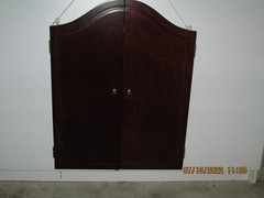 Wooden Wall Hanging Display Curio Cabinet With Magnetic Latched Doors