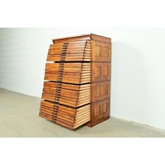 Antique Arts & Crafts Oak Flat File Cabinet by Hamilton, Circa 1900