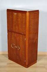 Art Deco Speckled Mahogany Bar Cabinet, circa 1930