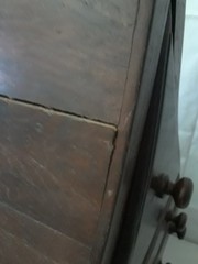 Antique 5 Drawer Chest Oriental Style Triangle Shape Wooden Hand Crafted 36 in