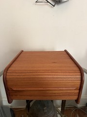 Mid Century Kalmar Design Teak Floppy Disk Tambour Door