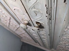 Vintage Shabby Chic Painted Floral Carved Wood Cabinet – Morrocan Indian Shelf