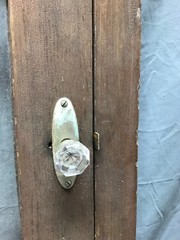 VTG Wood Cabinet Door Face Front Country Cabin Lodge Glass Window Old 1523-23B