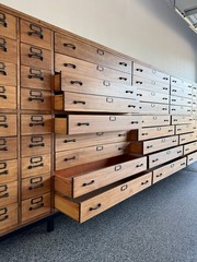 Antique 63 Drawer Lab, Parts or Apothecary Storage Cabinet, Card Catalog