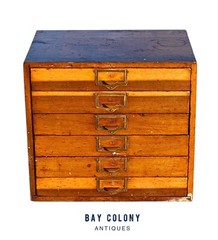 Antique Victorian Industrial Multi Drawer Printers Cabinet / Collectors Cabinet