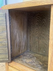 Antique Oak Apothecary Medicine Cabinet Bevelled Mirror Drawer 1920s/30s