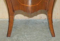 FINE PAIR OF ANTIQUE 1880 ITALIAN MARBLE TOP BOMBE NIGHTSTAND SIDE TABLE CHEST