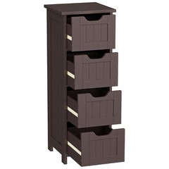 Floor Bathroom Storage Cabinet with Slide Out Drawers for Living Room Brown
