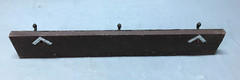 VTG Decorative Patchwork Rust 23″ Tin Ceiling Metal 3 Hook Rack Old 140-25B