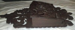 ANTIQUE VICTORIAN GERMAN BLACK FOREST CARVED LADY WOOD WALL SHELF RACK HOLDER A+