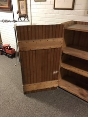 ANTIQUE VTG PRIMITIVE KITCHEN BEADBOARD WALL JELLY CABINET 2 SHELVES 40 X 48”