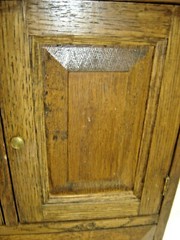 Vintage Oak Sugar Chest with Pierced Crown #1644