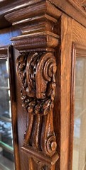 Antique Oak Large Late Victorian China Cabinet