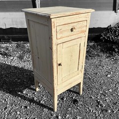 ANTIQUE FRENCH RUSTIC PAINTED TALL CUPBOARD c1900