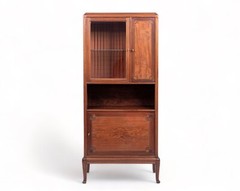 Art Nouveau Antique Inlaid Wooden Cabinet by Majorelle, France, Signed