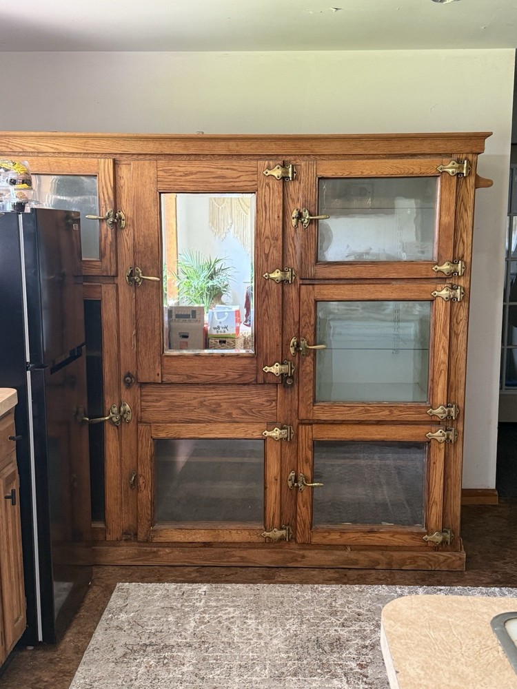 Vintage McCray 7-Door Wooden Ice Box/Cabinet