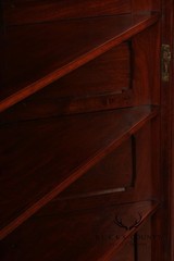 Antique Victorian Carved Walnut Corner Cabinet With Mirrored Transom