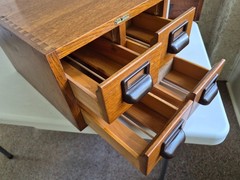 Vintage Globe Wernicke Oak 4 Drawer Card Catalog File All Dovetailed Quality