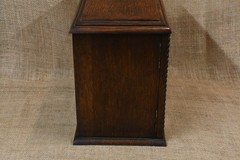 Antique Edwardian Tobacco Pipe Cabinet with Key and Ceramic Tobacco Pot