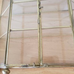 Vintage Brass Glass Feature Display Case,Curios Tabletop Cabinet 8.5″ Tall