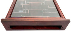 Chinese Carved Rosewood Mother-of-Pearl Wall Mounted Curio Display Cabinet