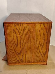 Vintage Oak Swivel Library Card Catalog CD Desk Cabinet