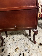 Antique Vintage Mahogany Salesman Sample Miniature Highboy Chest Clam Shell Rare