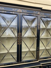 65944 Oriental KEN HILL Furniture Breakfront China Cabinet Curio with DESK