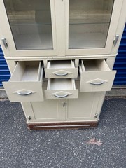 Antique Rare Art Deco Doctors Dental Medical Cabinet Apothecary Display Case