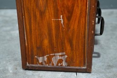 Antique Apothecary Cabinet Ledger Book Holder Vintage Wood drawer File Cabinet