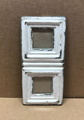 VTG 5×11 Multi Double White 3″ Photo Tin Ceiling Metal Picture Frame Old 644-26B