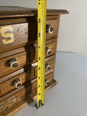 Vintage Crowley’s Needles Wood Cabinet – Antique 12 Drawer Cabinet