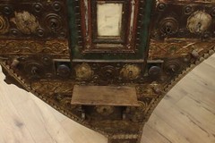 Indian Antique Carved & Painted Giant 9′ Granary Cabinet #52037