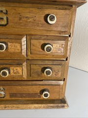 Vintage Crowley’s Needles Wood Cabinet – Antique 12 Drawer Cabinet