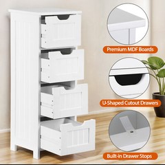 Narrow Floor Bathroom Storage Cabinet with Slide Out Drawers for Small Space