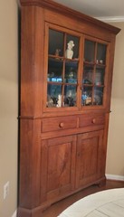 Circa 1860’s 2 piece Walnut Corner Cabinet