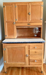 🍋Antique Vintage Sellers Hoosier Style Cabinet Light Oak Sugar Jar Flour Sifter