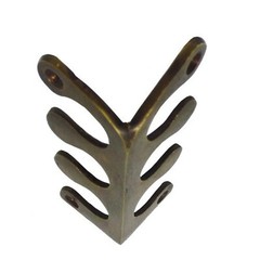 Set of 4 Vintage Solid Brass Fern leaf Box Corner Protector Decor Shelf Cabinet