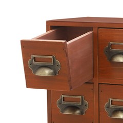 12 Drawers Wooden Desktop Organizer Home Storage Case Cosmetic Dresser Box Brown