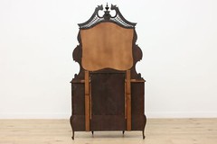 English Antique Carved Mahogany Etagere Curio or Bar Cabinet #52843