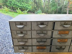 Vintage File Cabinet Ledger Catalog Industrial Drawer Storage Gray 24 Drawers