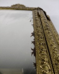 Vintage mirror Brush Brass Glass Cabinet Continental Ornate Brushes Included Wal