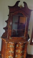 Antique Dresden Cabinet – GORGEOUS DETAIL – ORIGINAL HARDWARE. – NEEDS TLC