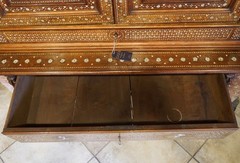 Incredible 19th Century Italian Inlaid Cabinet with Figural Design 2 Dr/ 4 Drawe
