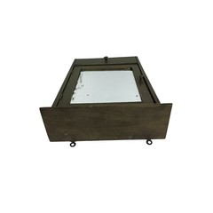 Antique Green Painted Wood Wall-Hanging Medicine Apothecary Cabinet with Beveled
