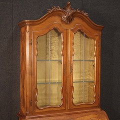 Large vintage display cabinet trumeau bureau bookcase furniture desk 1970s