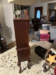 Antique Vintage Mahogany Salesman Sample Miniature Highboy Chest Clam Shell Rare