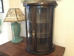 Vintage Mini Curio Display Cabinet Glass Front Shelves Vendors Re-Sellers Locks
